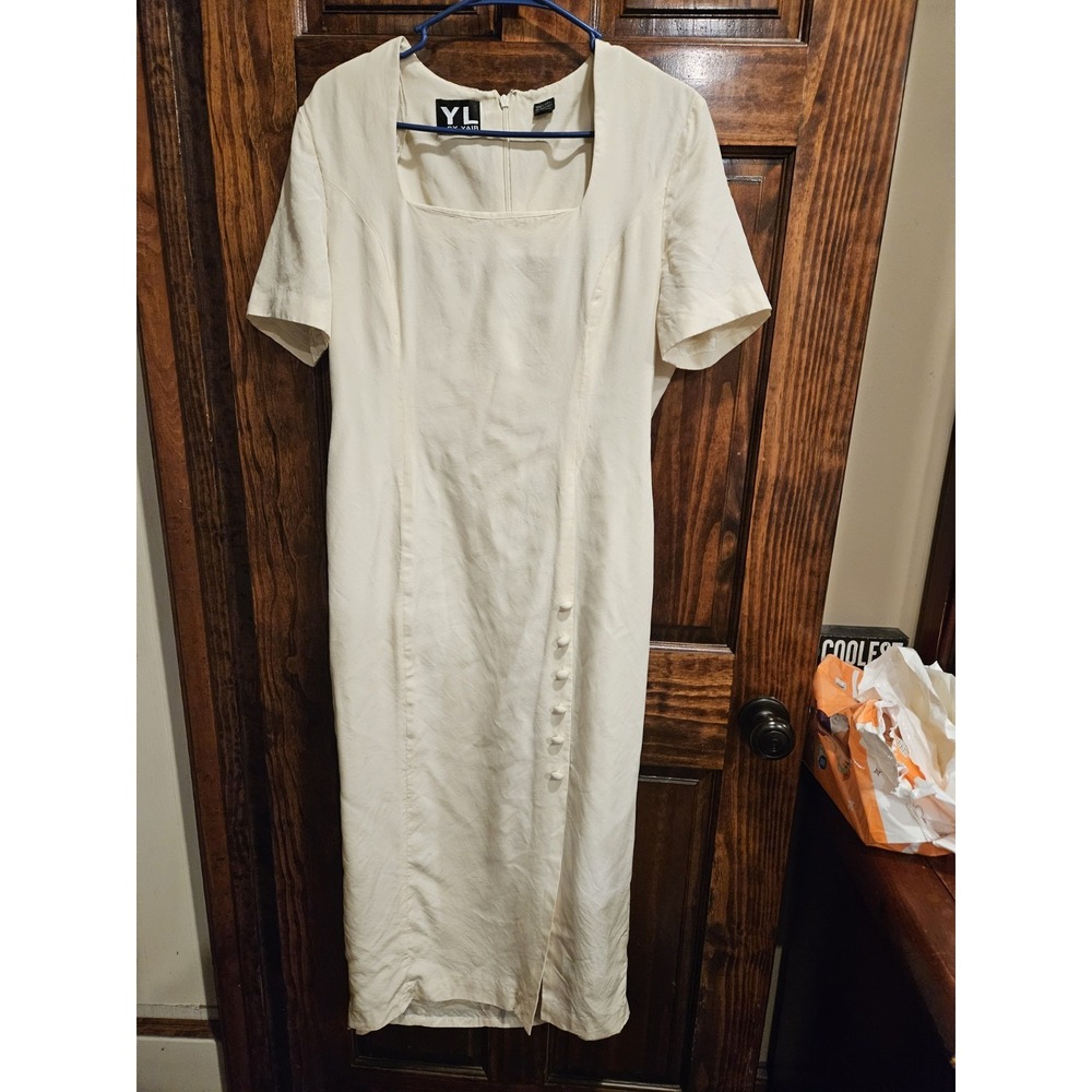 YL By Yair Vintage 100% Silk Modest Pleated Ivory Dress Shoulder Pads 12